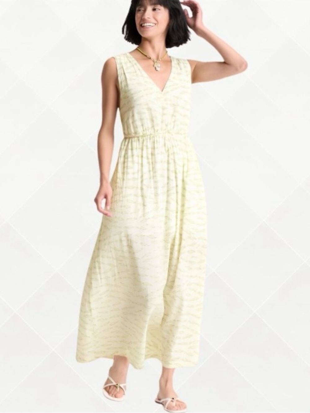 a new day Pale Yellow Sleeveless V-Neck Maxi Dress